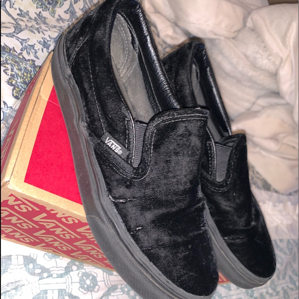 Velvet Slip On Vans